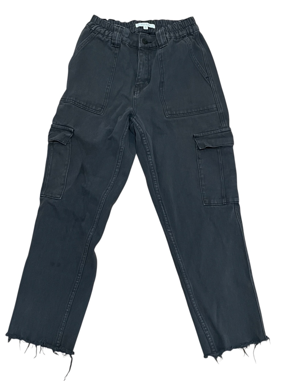 Cropped PacSun Straight Leg Black Cargo Jeans Small